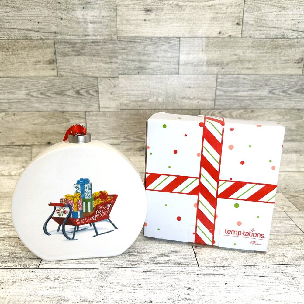 Brand NIB temptations by tara Ceramic Christmas Ornament Candy Cane Dip Recipe